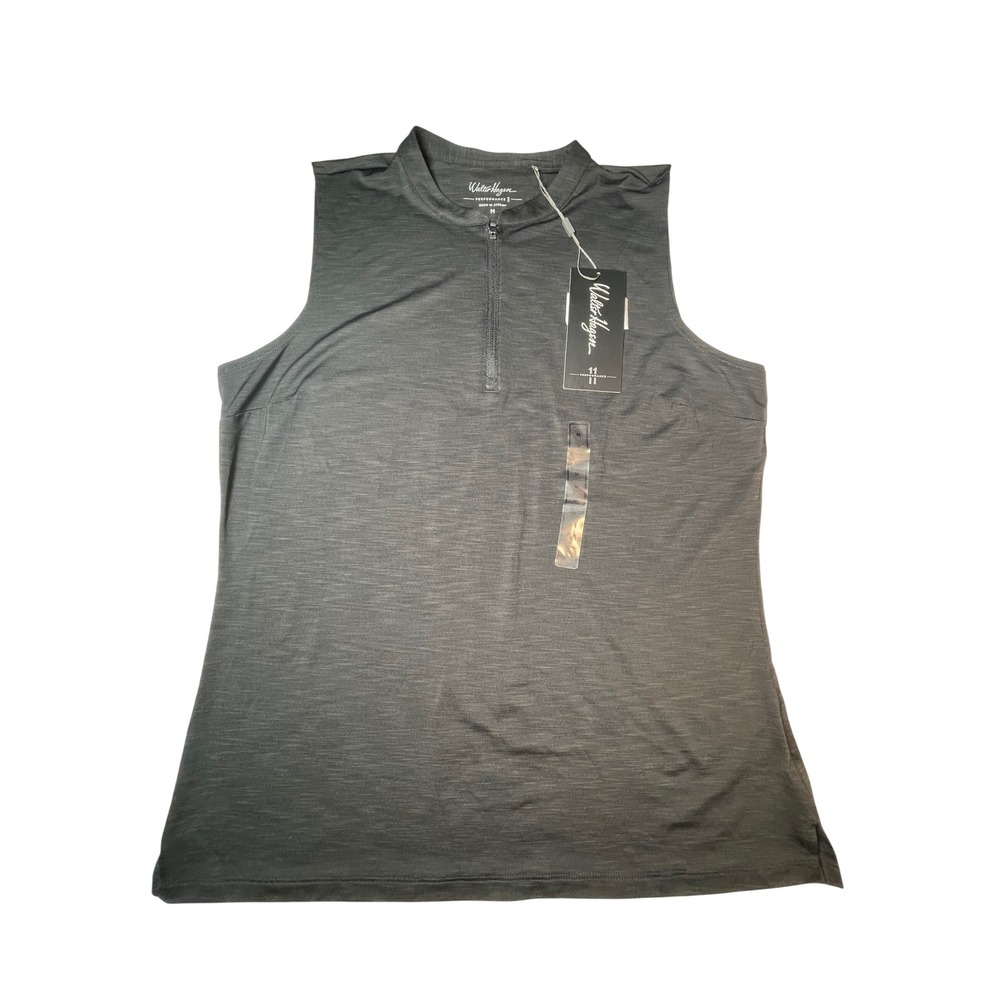 Walter Hagen Performance 11 Womens Sleeveless Golf Polo Shirt Gray Medium NWT